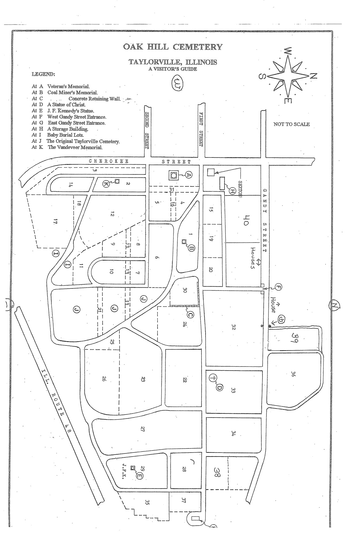 Oak Hill Cemetery Map
